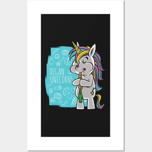 Vegan unicorn funny gift idea Wall Art by Shadowbyte91